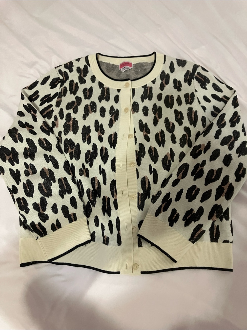 kate spade Cream & Black Striped Knit Cardigan